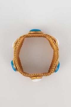 Chanel Golden Metal Bracelet with Glass Paste, 1997