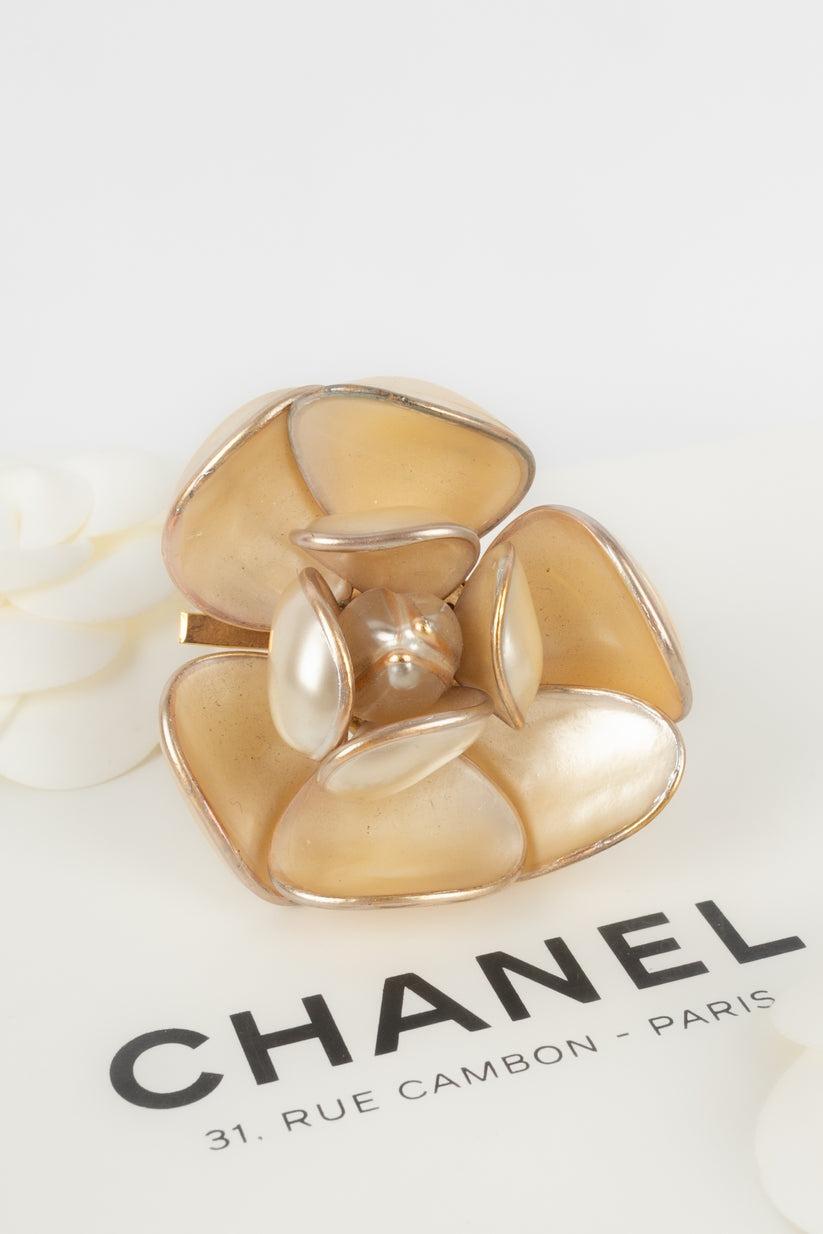 Women's Chanel Golden Metal Camellia Brooch