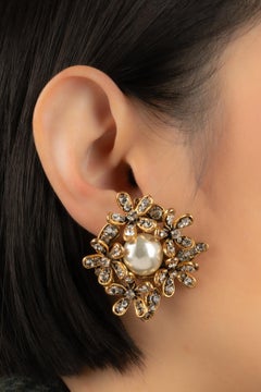 Chanel Golden Metal Camellia Clip-on Earrings