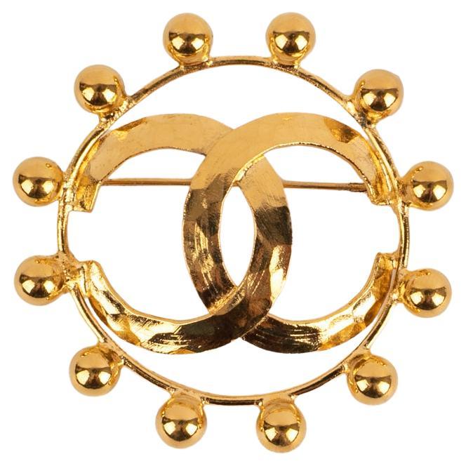 Chanel Golden Metal CC Brooch, 1990s