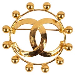 Chanel Golden Metal CC Brooch, 1990s