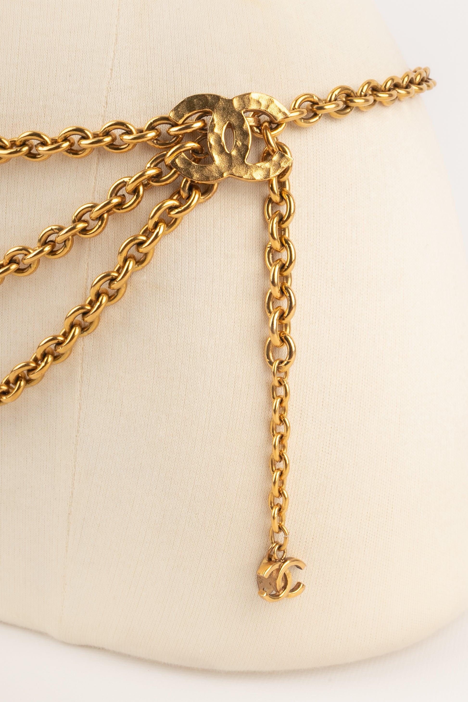 Brown Chanel Golden Metal CC Chain Belt, 1982