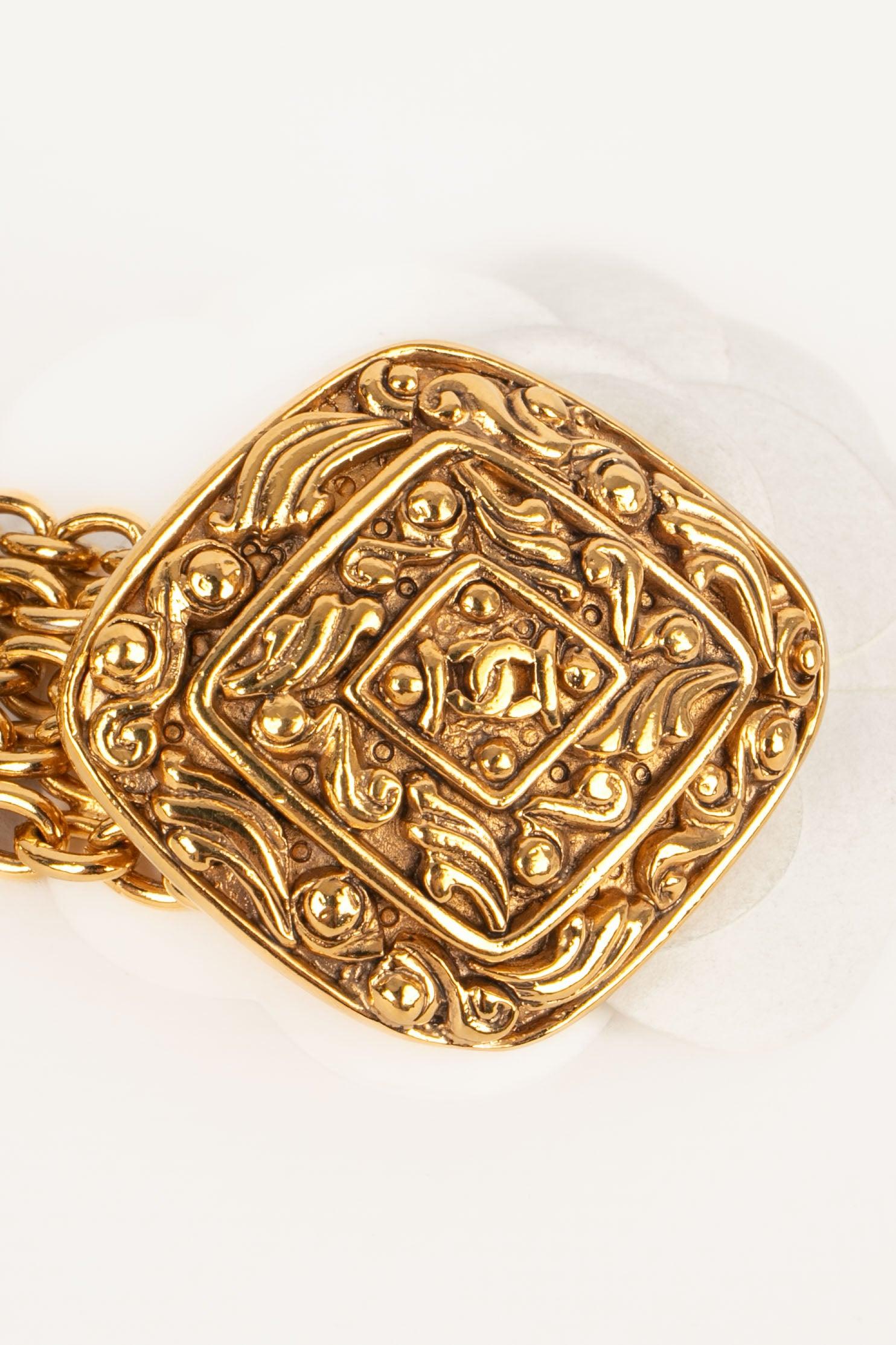 Chanel Golden Metal Chain Belt, 1980s In Excellent Condition For Sale In SAINT-OUEN-SUR-SEINE, FR