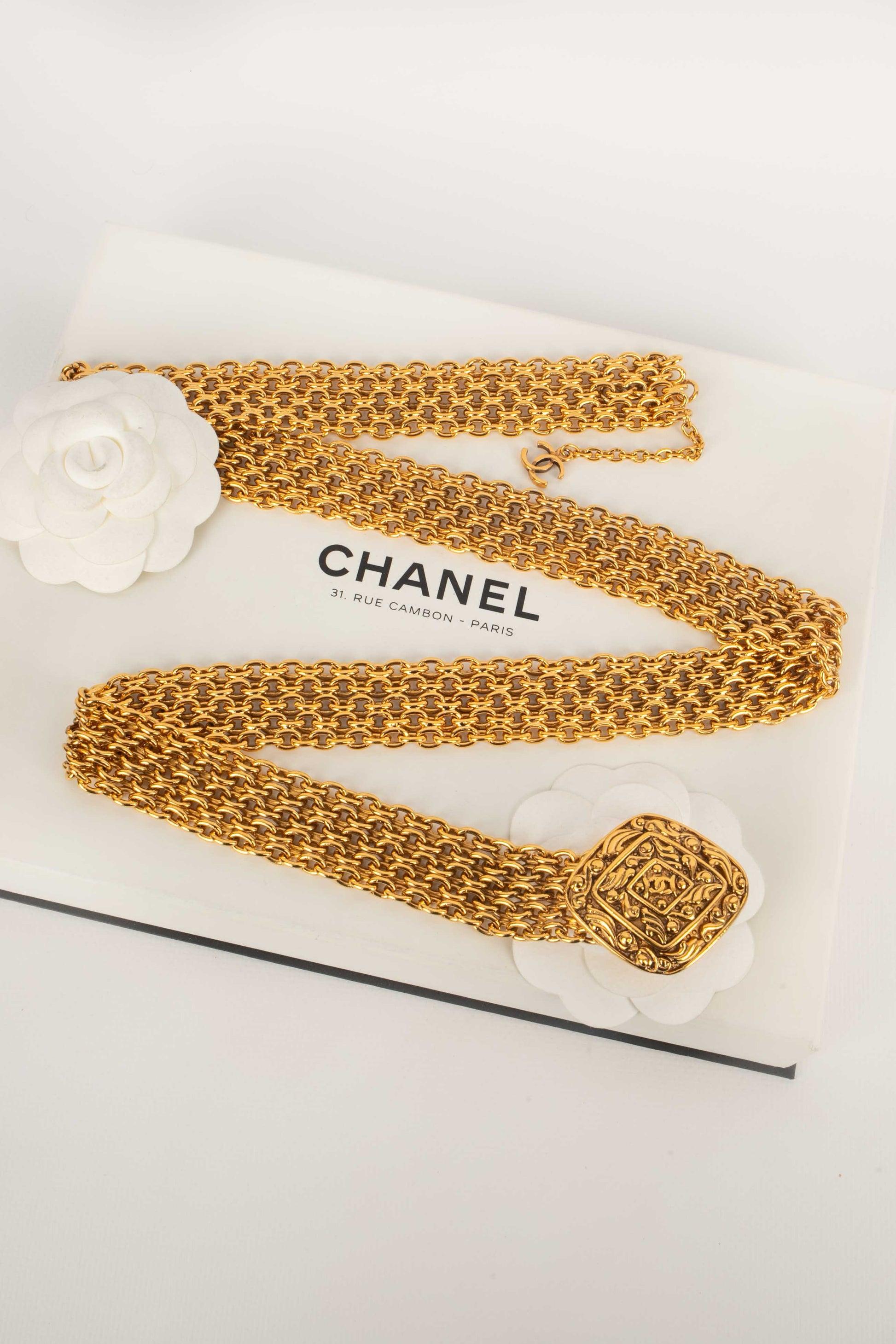Chanel Golden Metal Chain Belt, 1980s For Sale 3