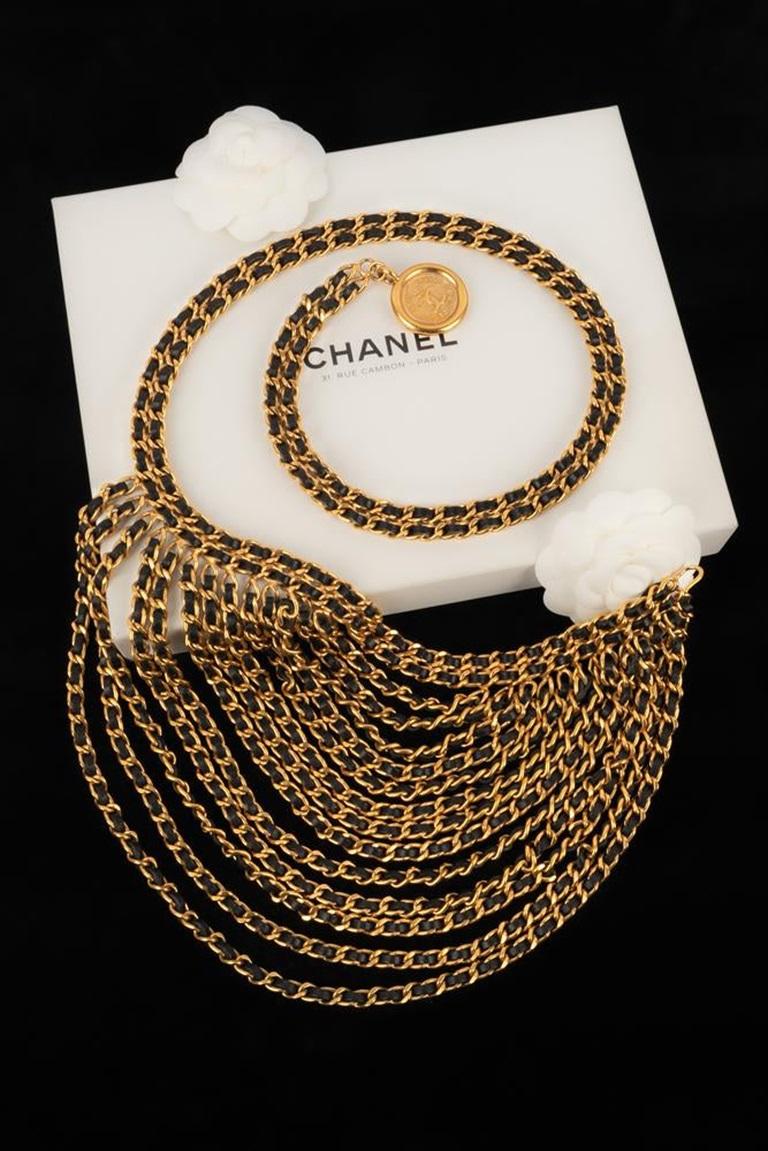 Beige Chanel Golden Metal Chain Belt, 1993 For Sale