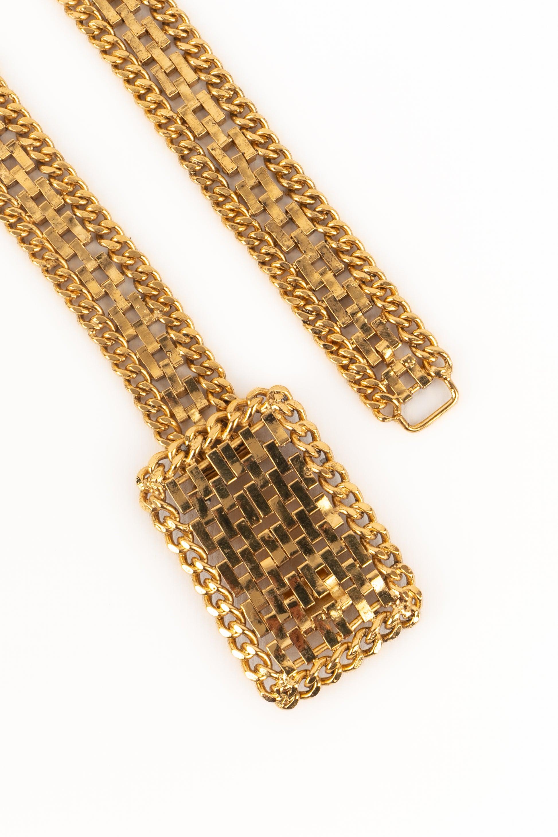 Chanel Golden Metal Chain Belt Haute Couture Coco Era In Excellent Condition For Sale In SAINT-OUEN-SUR-SEINE, FR