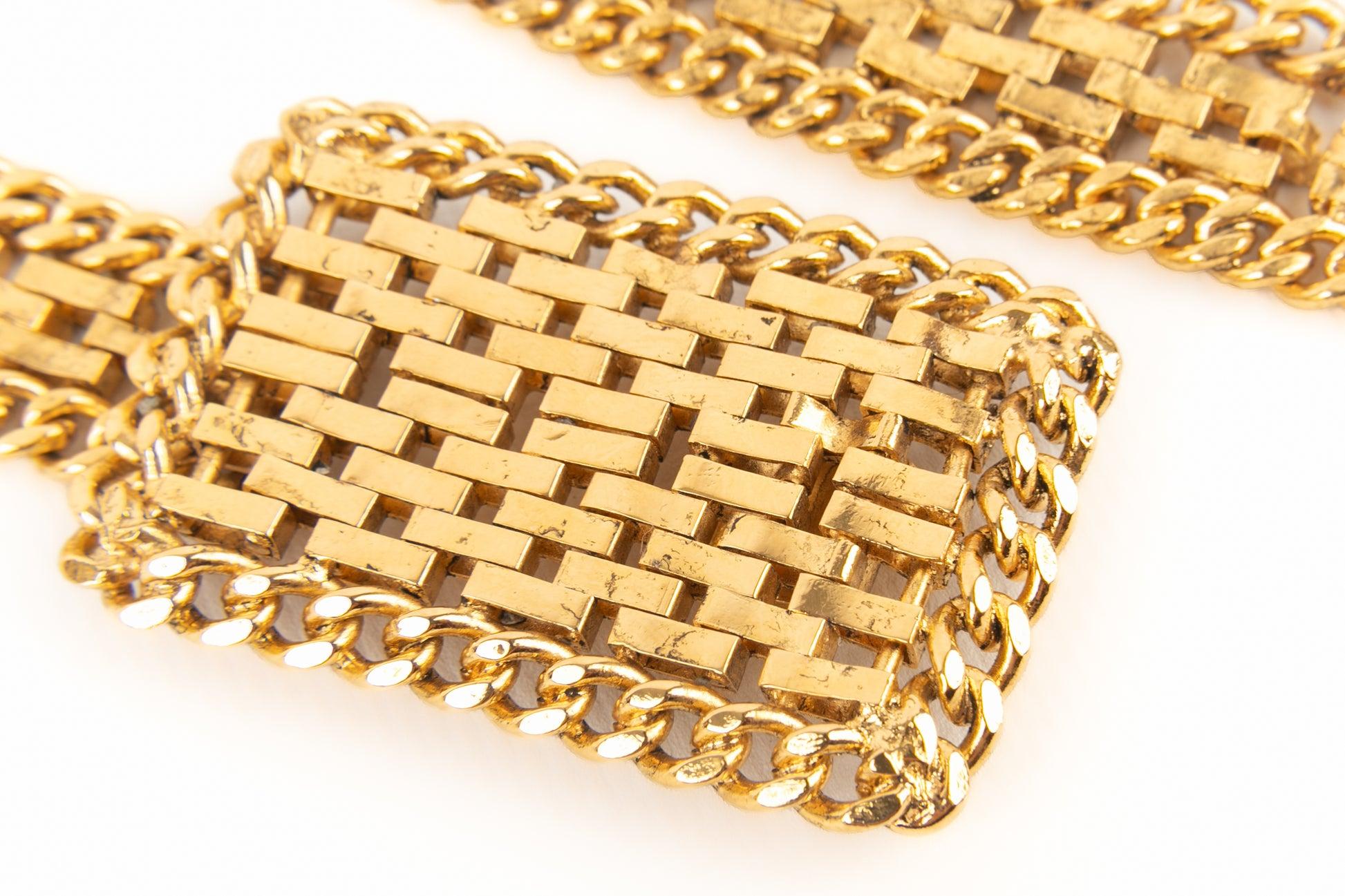 Women's Chanel Golden Metal Chain Belt Haute Couture Coco Era For Sale