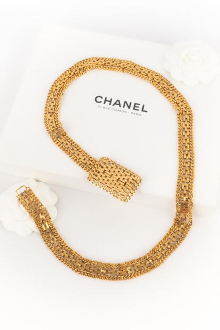 Chanel Golden Metal Chain Belt Haute Couture Coco Era For Sale 3