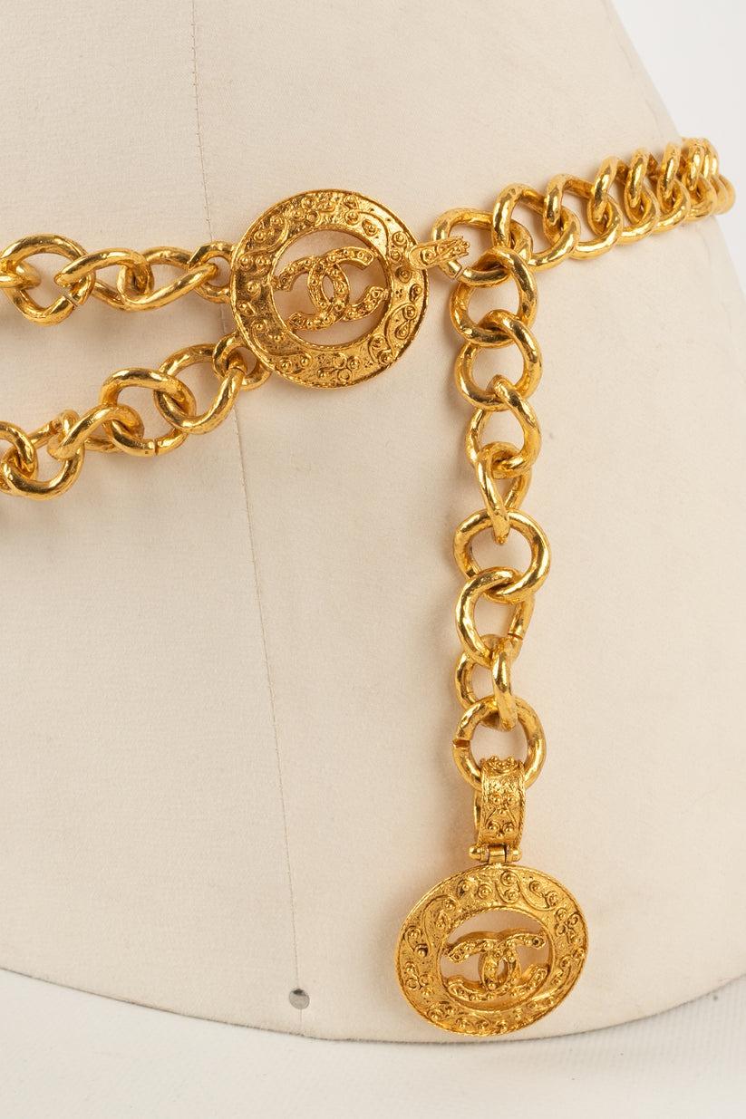 Chanel Golden Metal Chain Belt Ornamented with CC Logo, 1994 For Sale 1