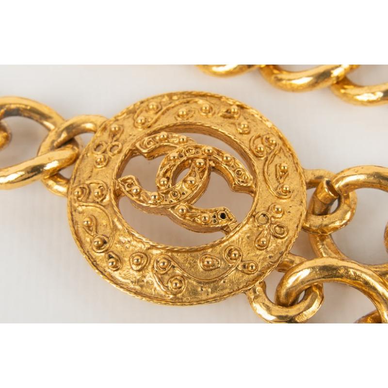 Chanel Golden Metal Chain Belt Ornamented with CC Logo, 1994 For Sale 3