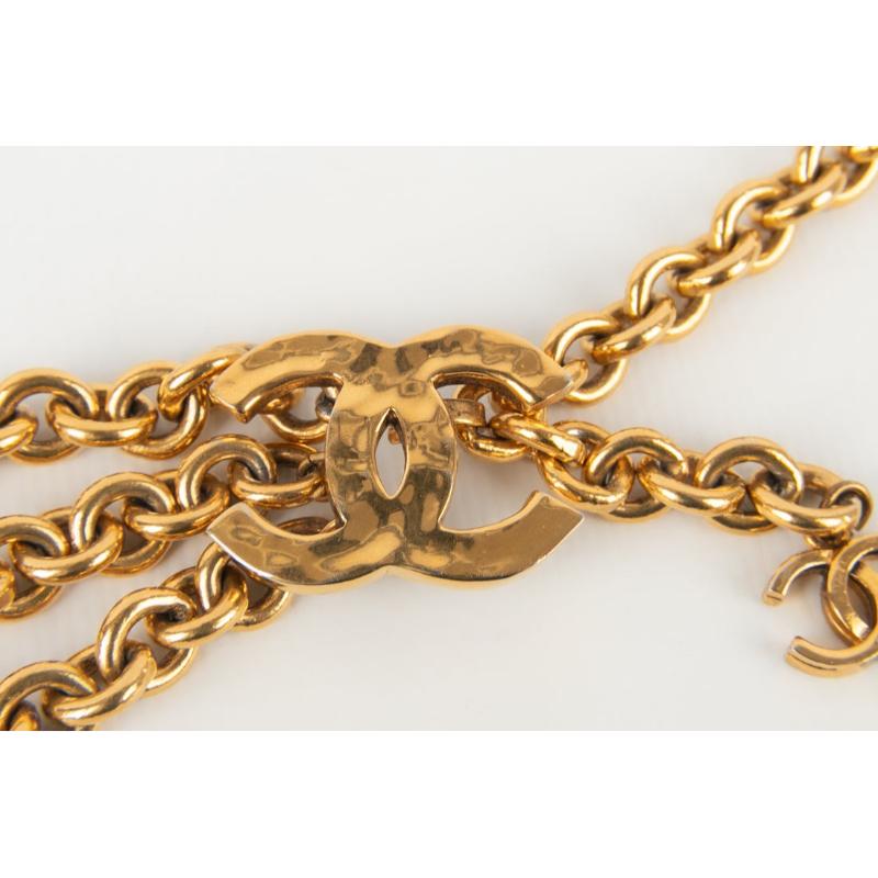 Chanel Golden Metal Chain Belt with a CC Logo, 1980s 2