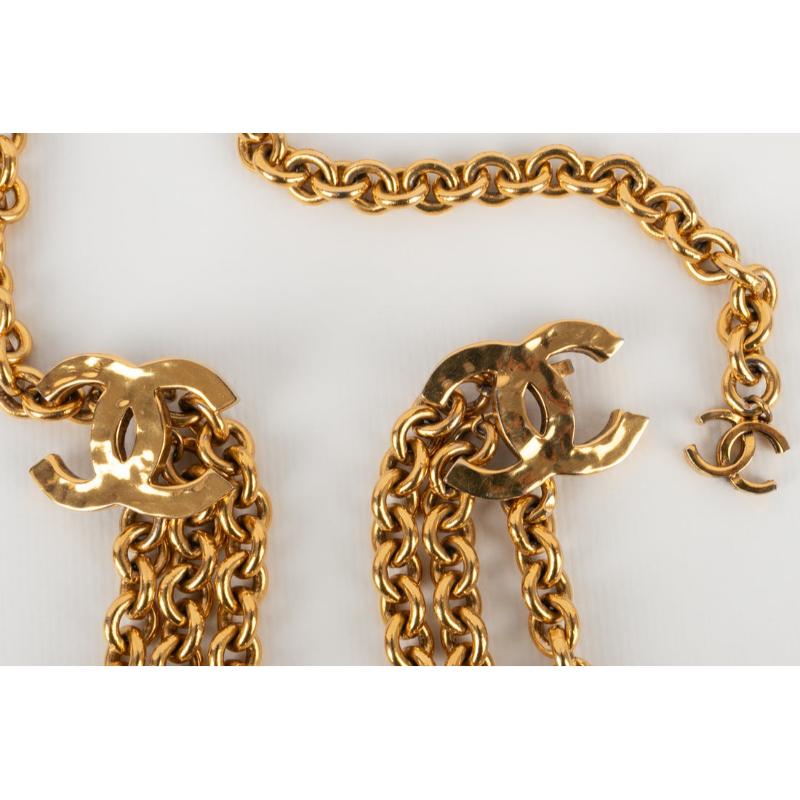 Chanel Golden Metal Chain Belt with a CC Logo, 1980s 3
