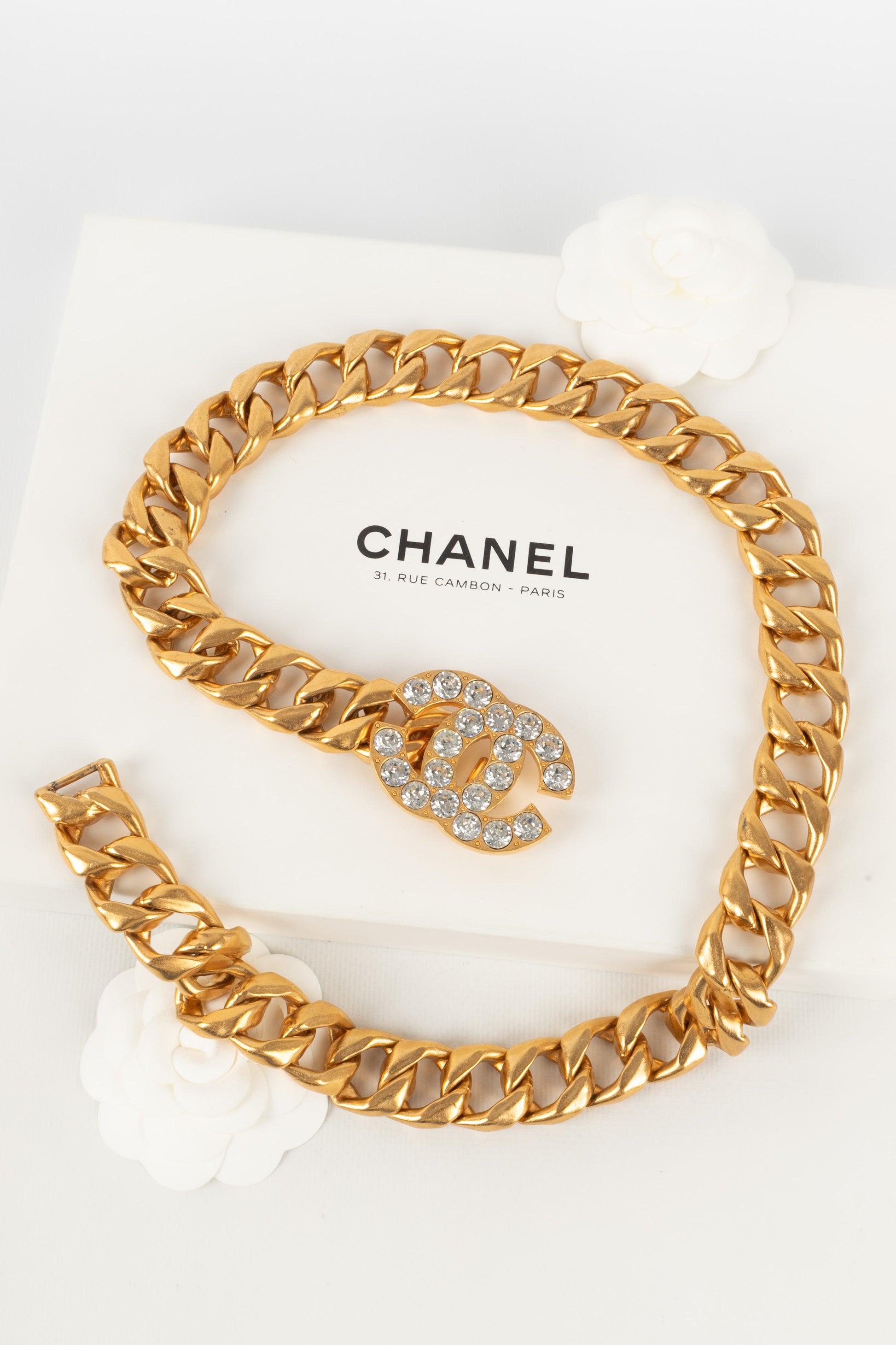 Chanel Golden Metal Chain Belt with CC Logo Buckle, 1995 For Sale 4