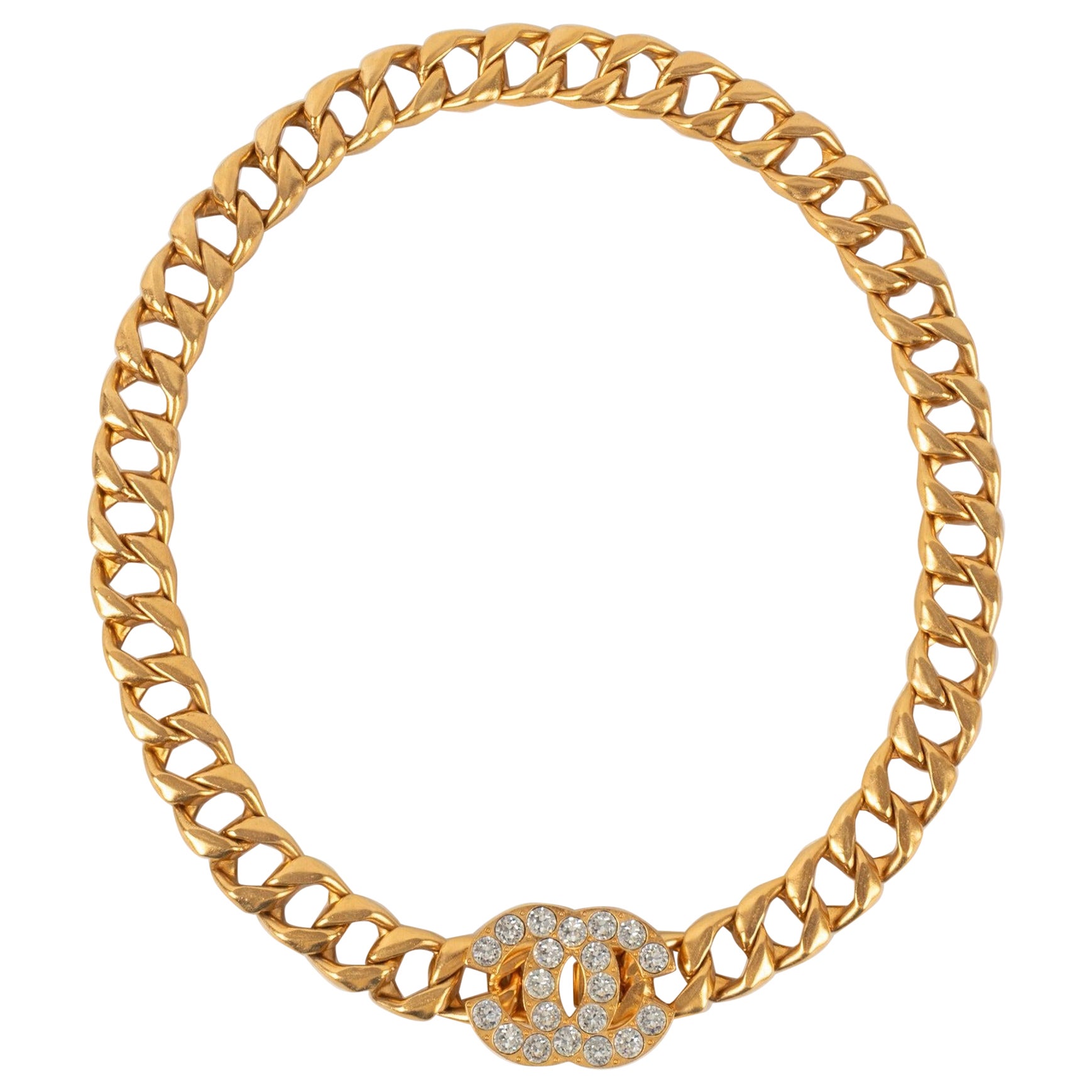 Chanel Golden Metal Chain Belt with CC Logo Buckle, 1995