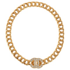 Vintage Chanel Golden Metal Chain Belt with CC Logo Buckle, 1995