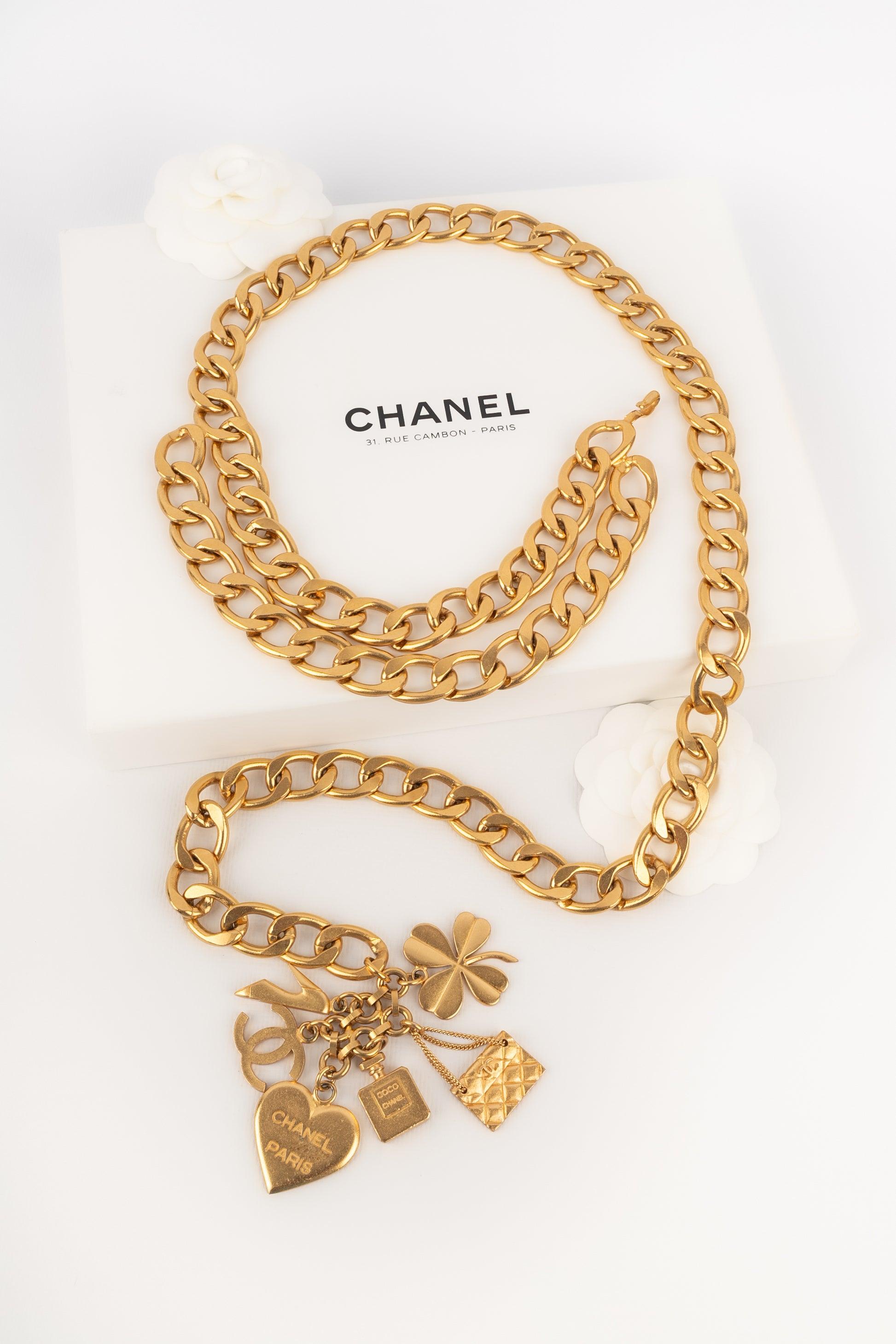 Chanel Golden Metal Chain Label with Charms, 1995 4