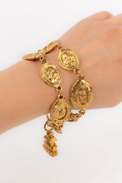 Chanel Golden Metal Charm Bracelet, 1980s