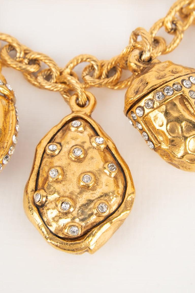 Chanel Golden Metal Charm Bracelet, 1980s For Sale 4
