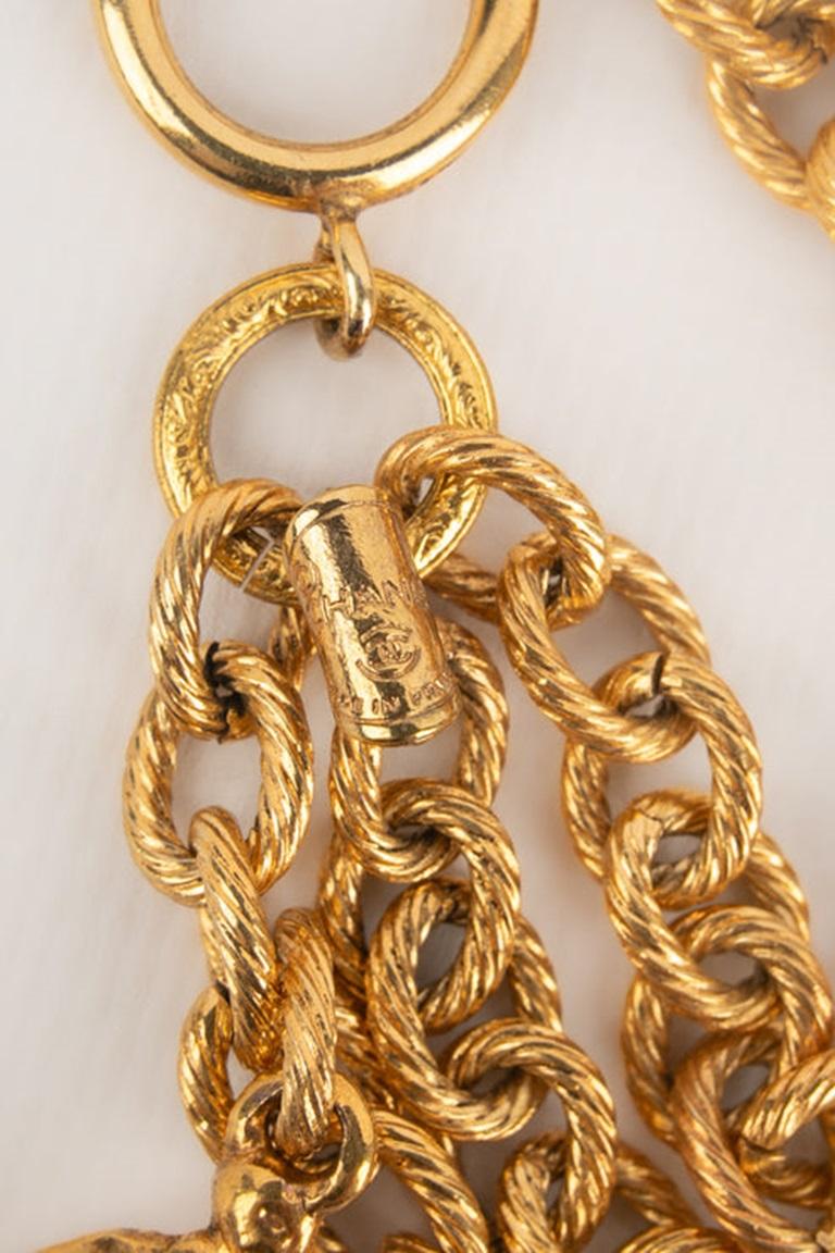 Chanel Golden Metal Charm Bracelet, 1980s For Sale 5