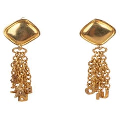 Chanel Golden Metal Charm Earrings