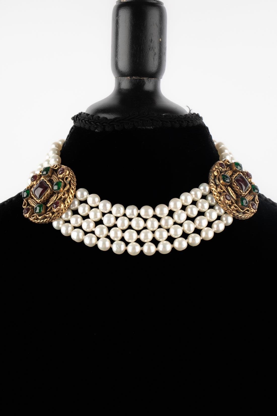 Women's Chanel Golden Metal Choker Necklace, 1984