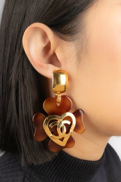 Chanel Golden Metal Clip-on Earrings, 1995