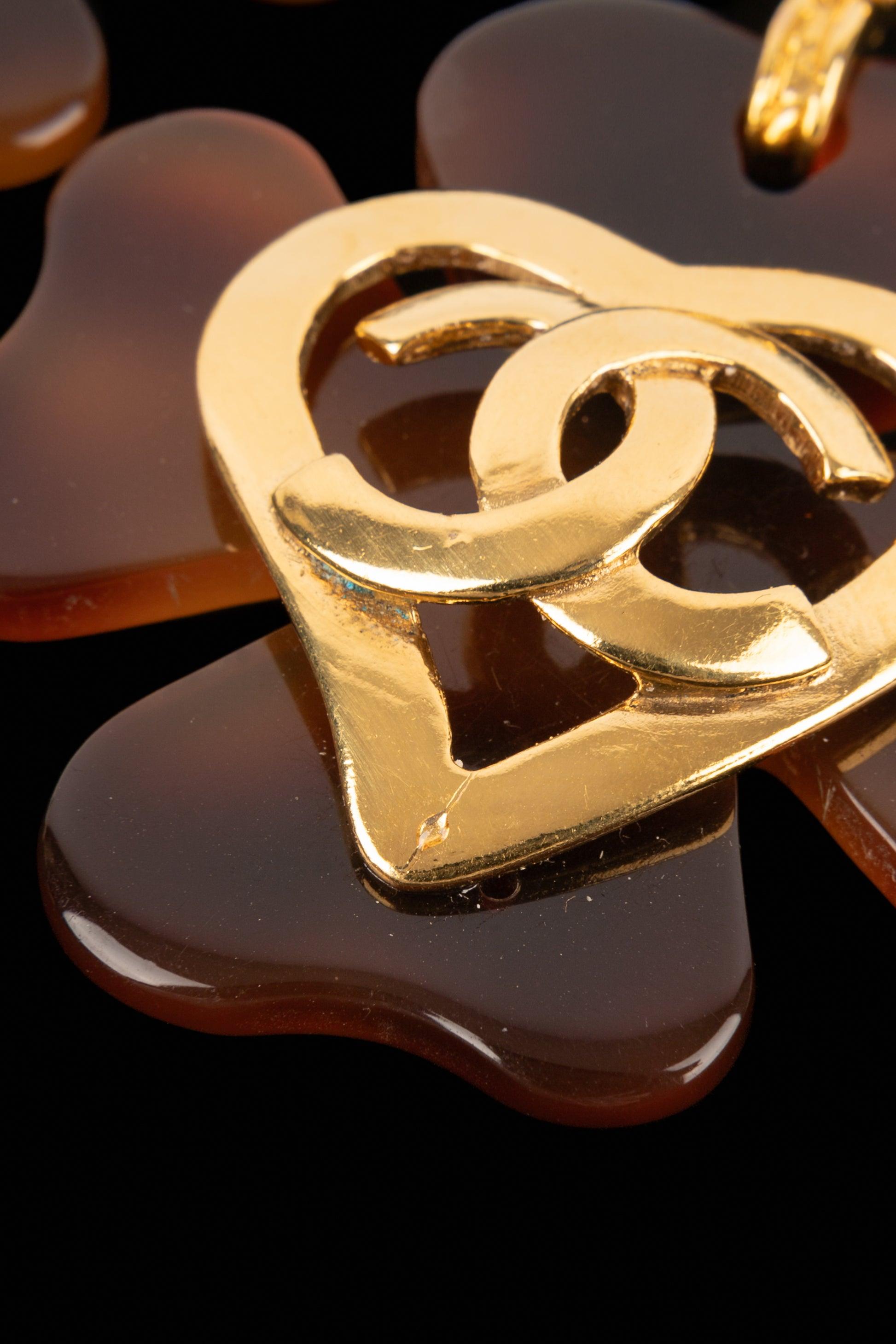 Chanel Golden Metal Clip-on Earrings, 1995 In Excellent Condition For Sale In SAINT-OUEN-SUR-SEINE, FR