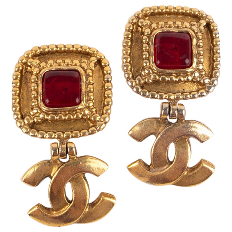 Chanel Golden Metal Clip-on Earrings, 1996