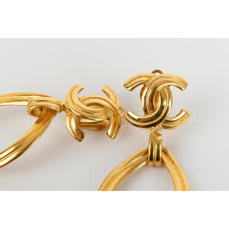 Women's Chanel Golden Metal Clip-on Earrings Spring, 1996