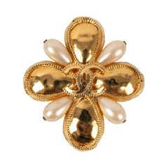 Chanel Golden Metal Cross Brooch, 1997