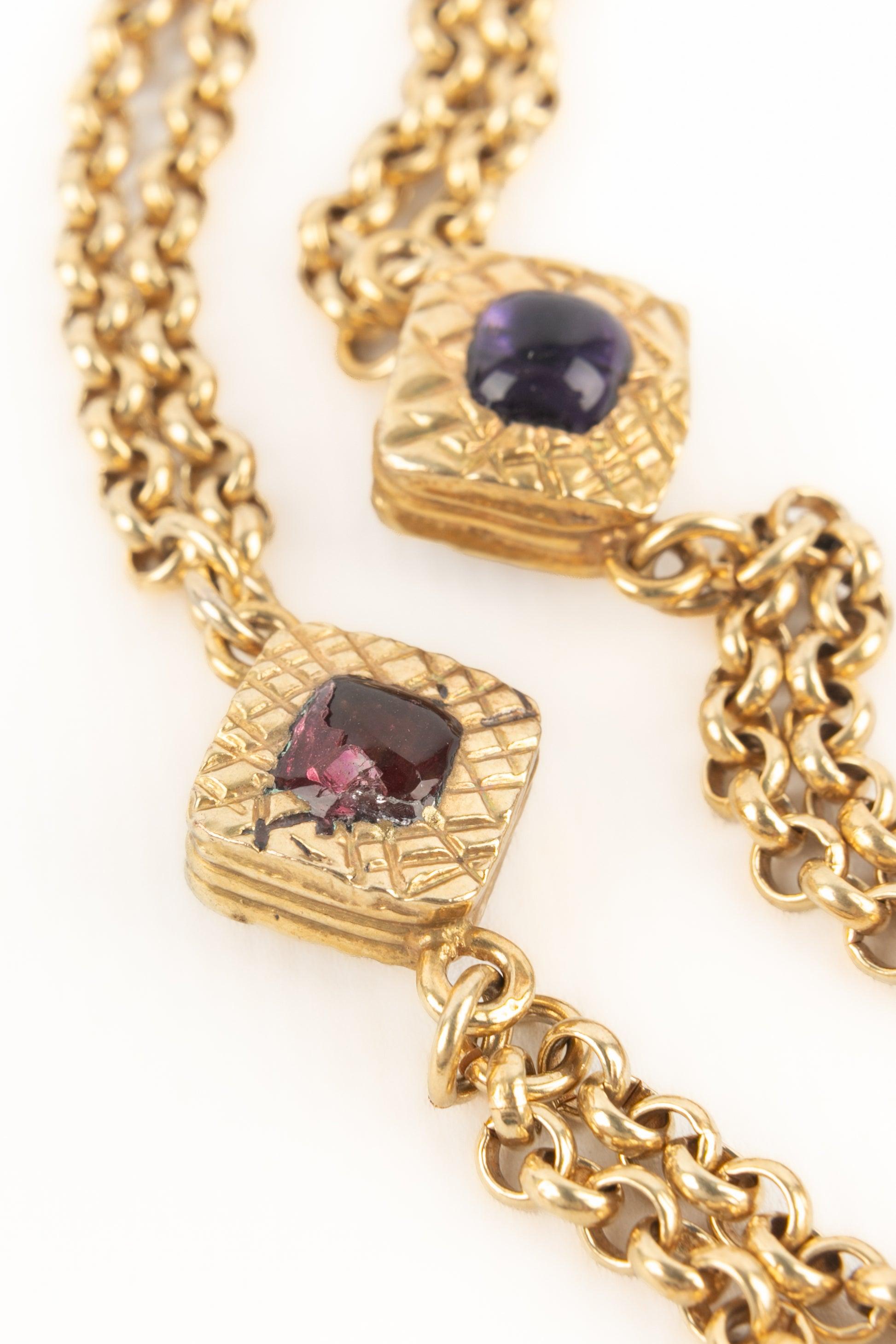 Chanel Golden Metal Cross Necklace For Sale 7