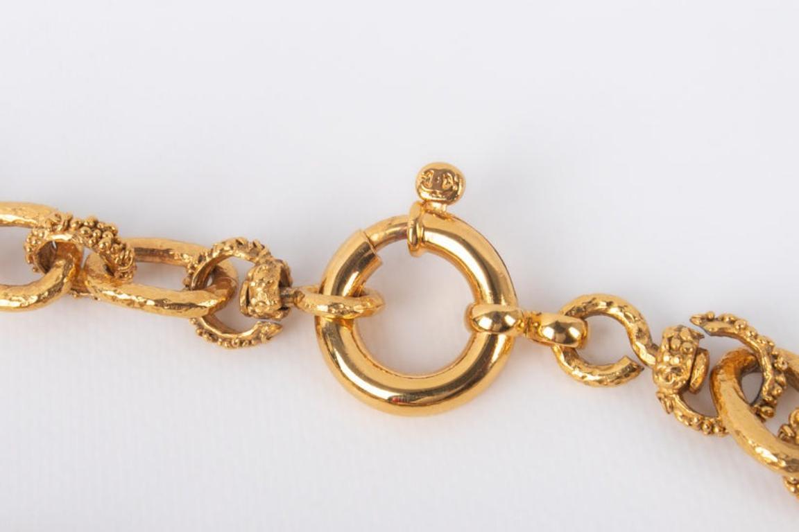 Chanel Golden Metal Cross Pendant Necklace For Sale 8
