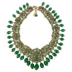 Chanel Collier Dickey avec pâte de verre vert, années 1980