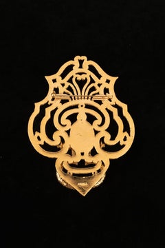 Chanel Golden Metal Door-Knocker Brooch Haute Couture