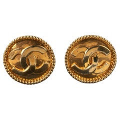 Chanel Golden Metal Earrings, 1996