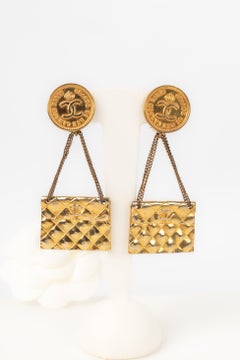 Chanel Golden Metal Earrings