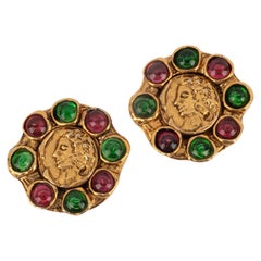 Antique Chanel Golden Metal Earrings
