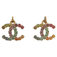 Chanel Golden Metal Earrings with CC Logos, 2024