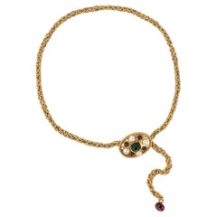 Chanel Cinturón Joyero de Metal Dorado con Pasta de Cristal