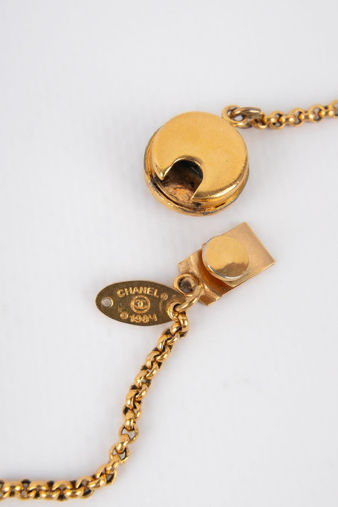 Chanel Golden Metal Long Clover Necklace, 1984 4