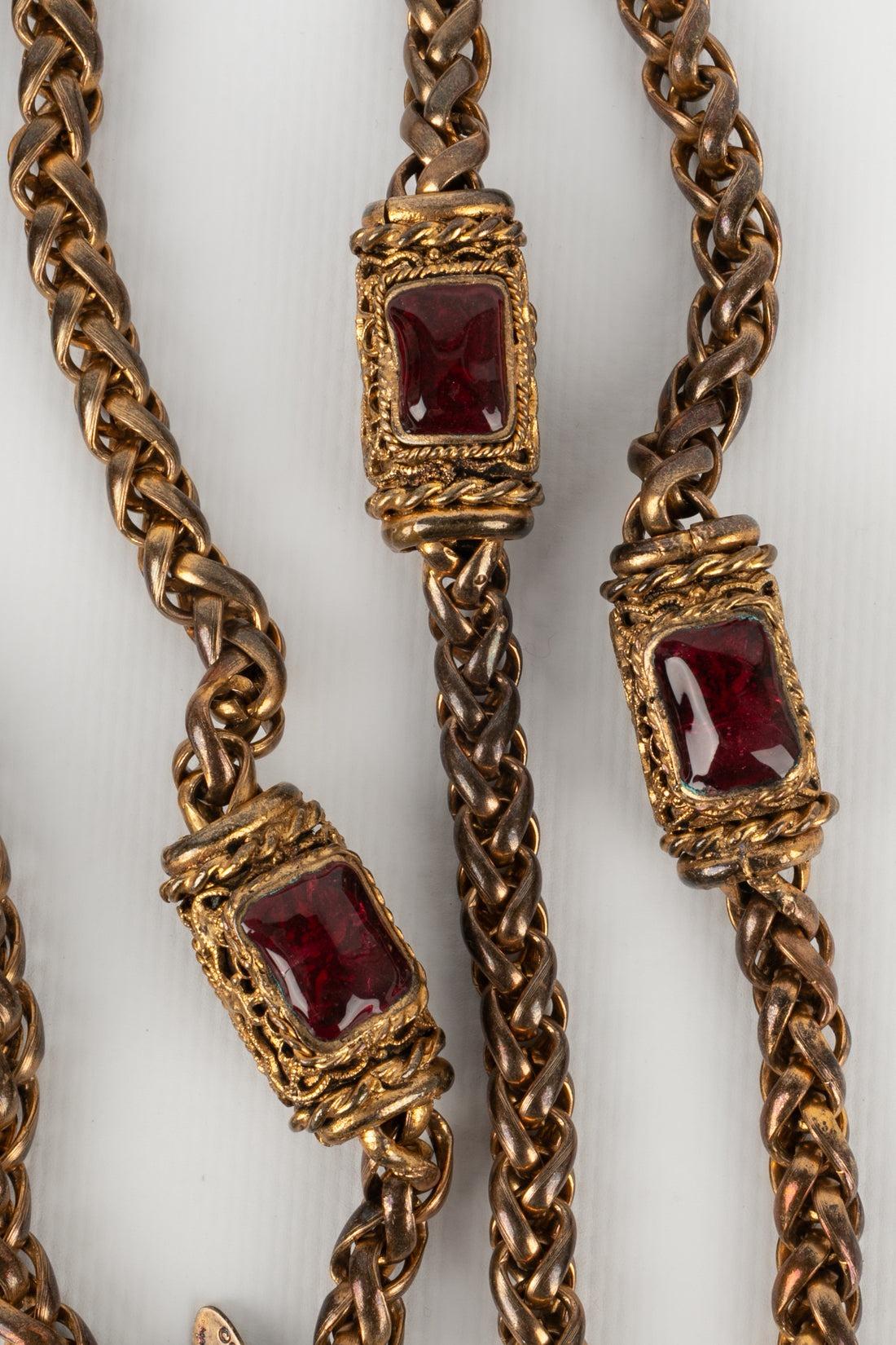 Chanel, Halskette aus goldenem Metall, 1980er-Jahre Damen im Angebot