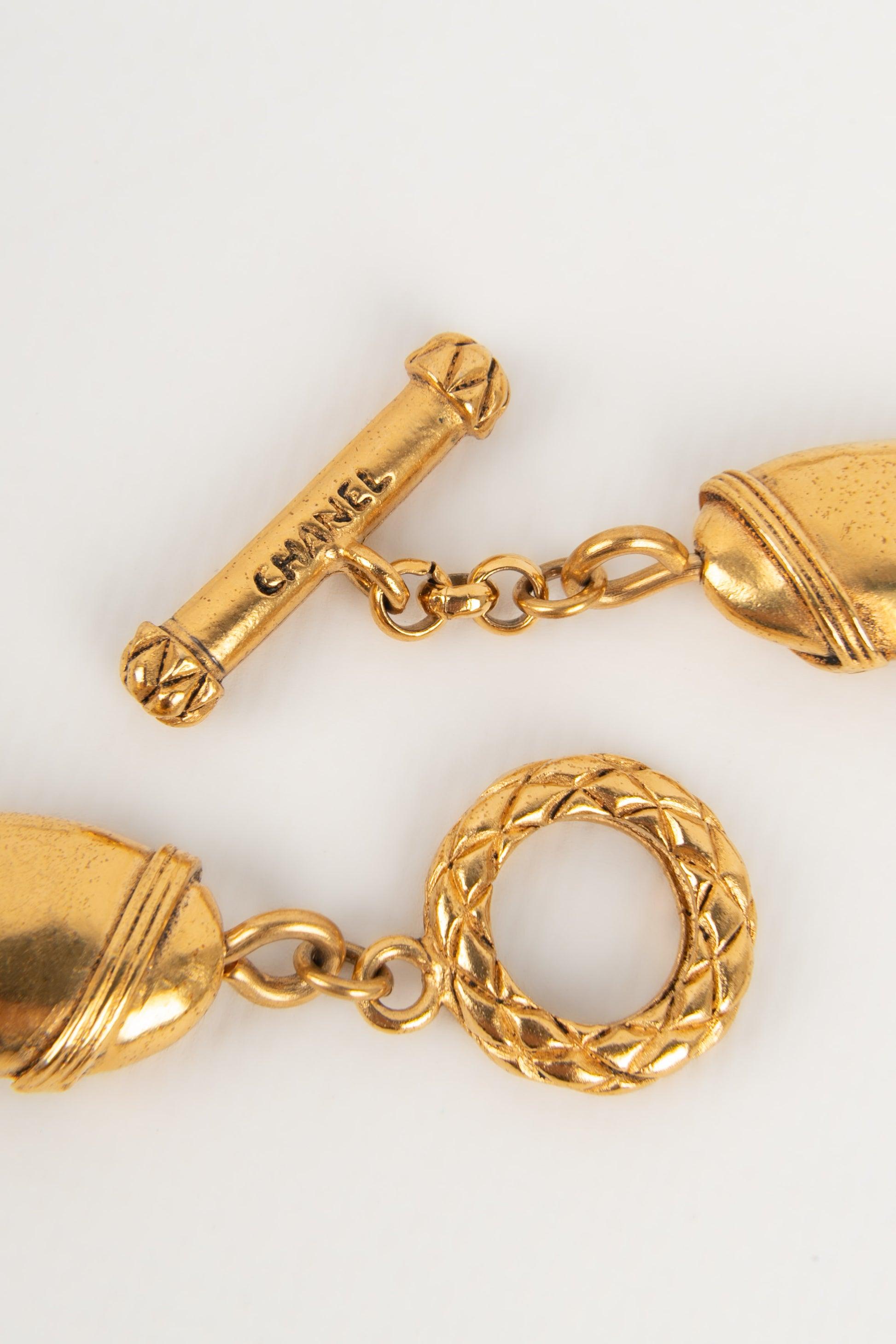 Chanel Golden Metal Necklace / Sautoir, 1984 For Sale 3