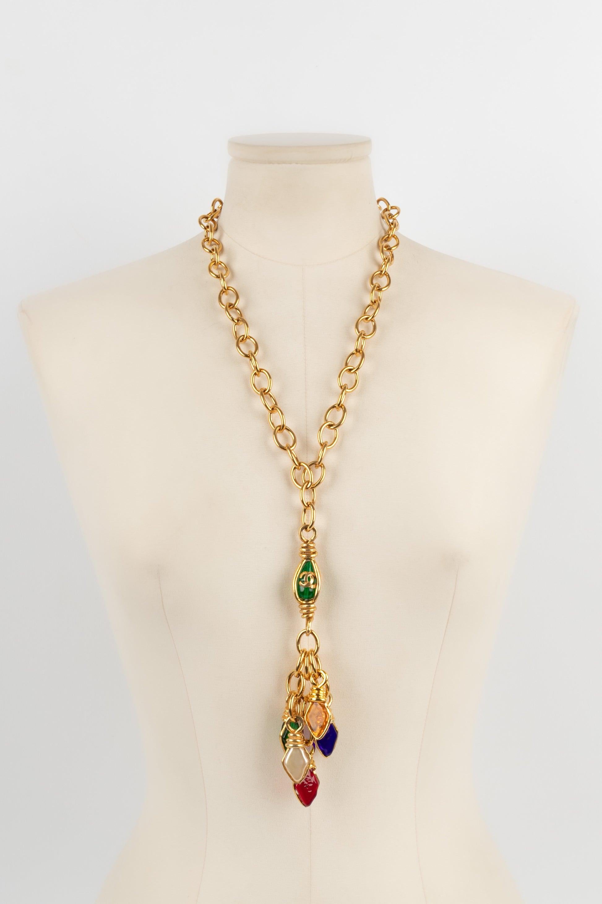 Chanel Golden Metal Necklace Spring, 1995 For Sale 2