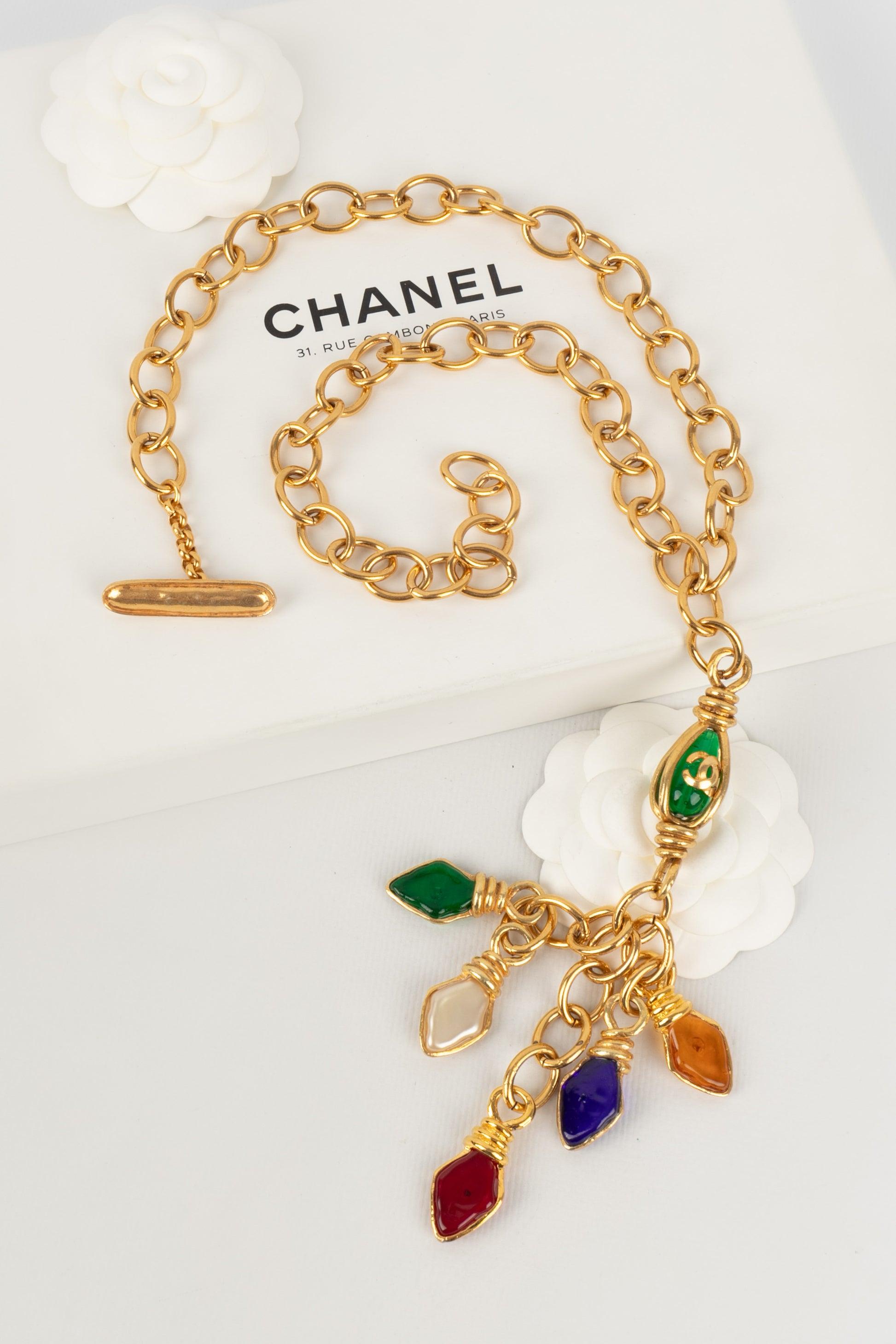 Chanel Golden Metal Necklace Spring, 1995 For Sale 3