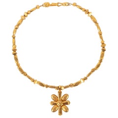 Chanel Golden Metal Necklace with Cross Pendant, Fall 1997