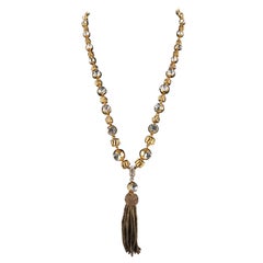 Chanel Golden Metal Necklace with Pompom