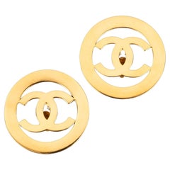 Chanel Golden Metal Openwork Clip-on Earrings, 1991