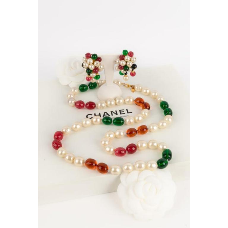Chanel Golden Metal Set of Jewelry, 1980s For Sale 11
