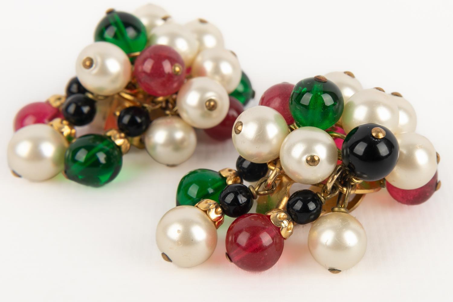 Chanel Golden Metal Set of Jewelry, 1980s In Excellent Condition For Sale In SAINT-OUEN-SUR-SEINE, FR