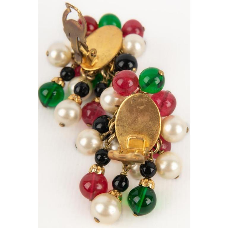 Chanel Golden Metal Set of Jewelry, 1980s For Sale 1